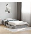 vidaXL Bed Frame with Drawers without Mattress Concrete Grey 90x190 cm