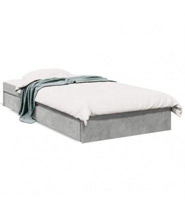 vidaXL Bed Frame with Drawers without Mattress Concrete Grey 90x190 cm
