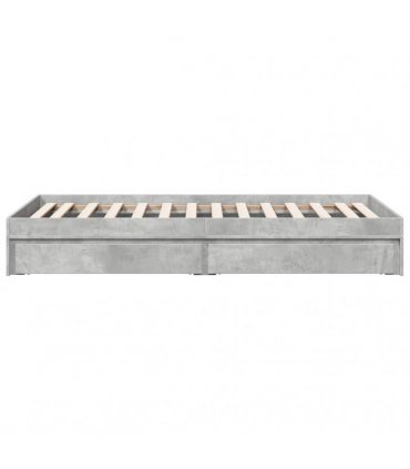 vidaXL Bed Frame with Drawers without Mattress Concrete Grey 90x190 cm
