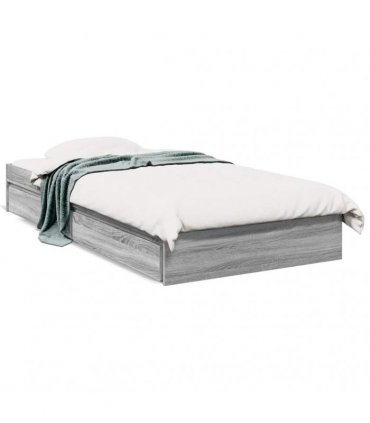 vidaXL Bed Frame with Drawers without Mattress Grey Sonoma 75x190 cm