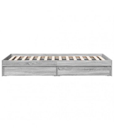 vidaXL Bed Frame with Drawers without Mattress Grey Sonoma 75x190 cm