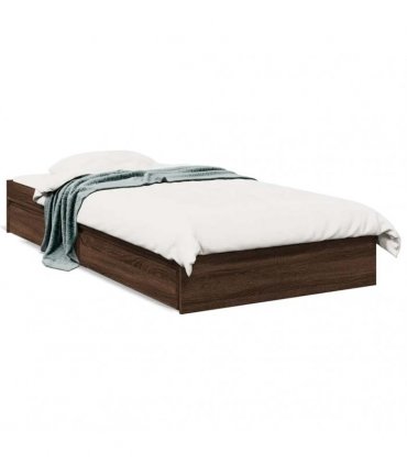 vidaXL Bed Frame with Drawers without Mattress Brown Oak 75x190 cm