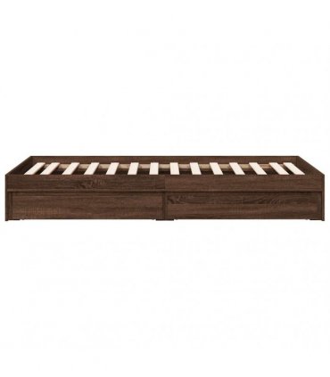 vidaXL Bed Frame with Drawers without Mattress Brown Oak 75x190 cm