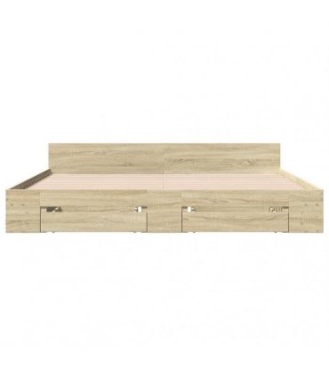 vidaXL Bed Frame with Drawers without Mattress Sonoma Oak 200x200 cm
