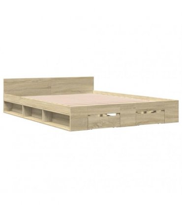 vidaXL Bed Frame with Drawers without Mattress Sonoma Oak 160x200 cm