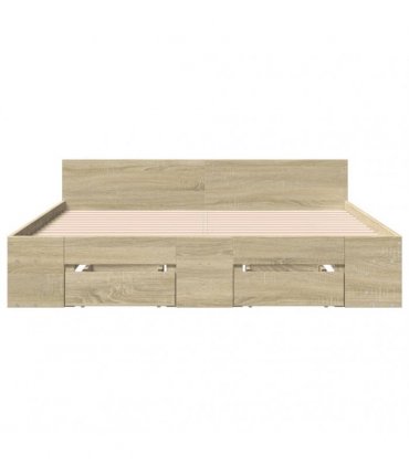 vidaXL Bed Frame with Drawers without Mattress Sonoma Oak 160x200 cm