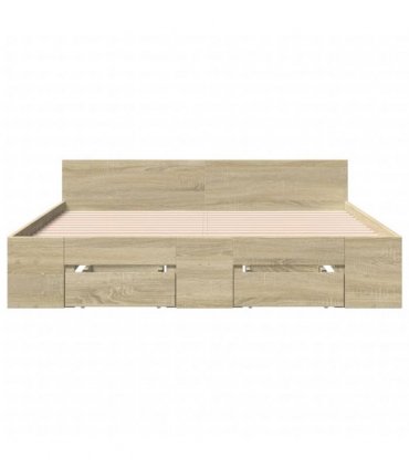 vidaXL Bed Frame with Drawers without Mattress Sonoma Oak 120x200 cm