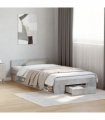 vidaXL Bed Frame with Drawer without Mattress Concrete Grey 90x190 cm