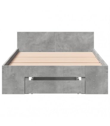 vidaXL Bed Frame with Drawer without Mattress Concrete Grey 90x190 cm