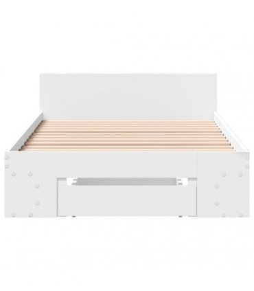 vidaXL Bed Frame with Drawer without Mattress White 100x200 cm