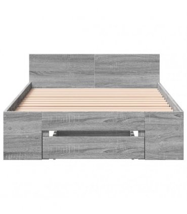 vidaXL Bed Frame with Drawer without Mattress Grey Sonoma 100x200 cm