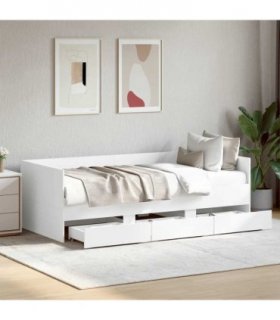 vidaXL Daybed with Drawers without Mattress White 100x200 cm
