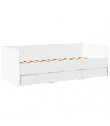 vidaXL Daybed with Drawers without Mattress White 100x200 cm