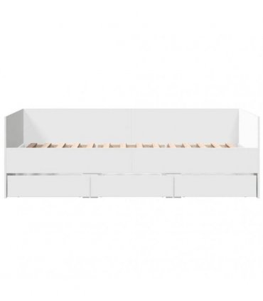 vidaXL Daybed with Drawers without Mattress White 100x200 cm