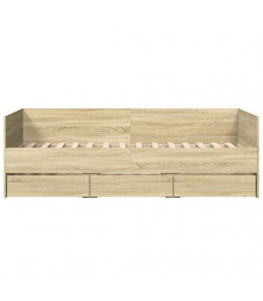 vidaXL Daybed with Drawers without Mattress Sonoma Oak 100x200 cm