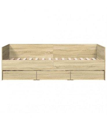 vidaXL Daybed with Drawers without Mattress Sonoma Oak 90x200 cm
