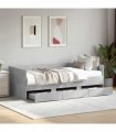 vidaXL Daybed with Drawers without Mattress Concrete Grey 90x200 cm