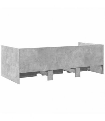 vidaXL Daybed with Drawers without Mattress Concrete Grey 90x200 cm