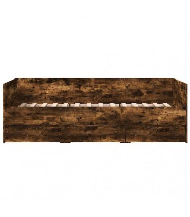 vidaXL Daybed with Drawers without Mattress Smoked Oak 90x200 cm