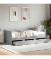 vidaXL Daybed with Drawers without Mattress Grey Sonoma 90x200 cm