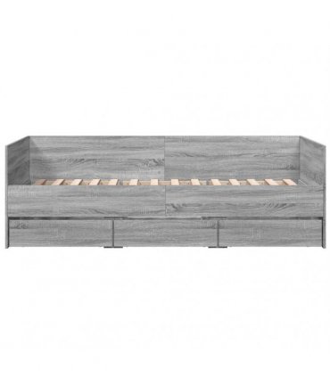 vidaXL Daybed with Drawers without Mattress Grey Sonoma 90x200 cm