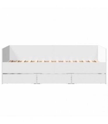 vidaXL Daybed with Drawers without Mattress White 90x190 cm