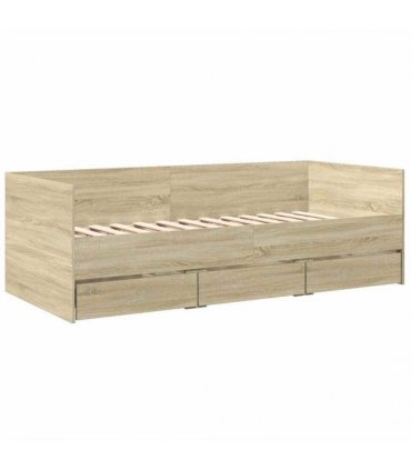 vidaXL Daybed with Drawers without Mattress Sonoma Oak 90x190 cm
