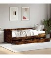 vidaXL Daybed with Drawers without Mattress Smoked Oak 90x190 cm