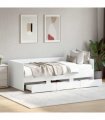 vidaXL Daybed with Drawers without Mattress White 75x190 cm
