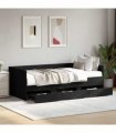 vidaXL Daybed with Drawers without Mattress Black 75x190 cm