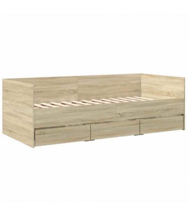 vidaXL Daybed with Drawers without Mattress Sonoma Oak 75x190 cm