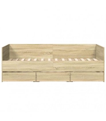 vidaXL Daybed with Drawers without Mattress Sonoma Oak 75x190 cm