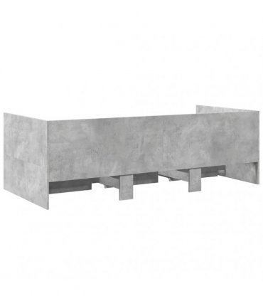 vidaXL Daybed with Drawers without Mattress Concrete Grey 75x190 cm