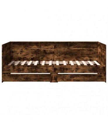 vidaXL Daybed with Drawers without Mattress Smoked Oak 100x200 cm
