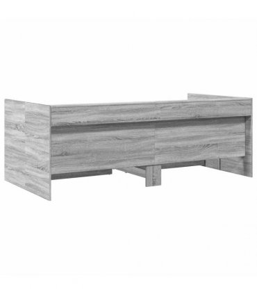 vidaXL Daybed with Drawers without Mattress Grey Sonoma 100x200 cm