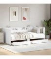 vidaXL Daybed with Drawers without Mattress White 90x200 cm