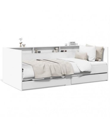 vidaXL Daybed with Drawers without Mattress White 90x200 cm