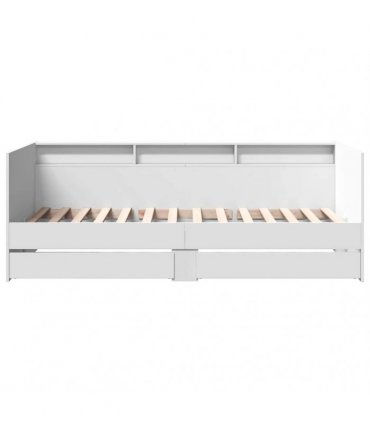 vidaXL Daybed with Drawers without Mattress White 90x200 cm