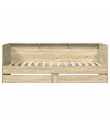vidaXL Daybed with Drawers without Mattress Sonoma Oak 90x200 cm