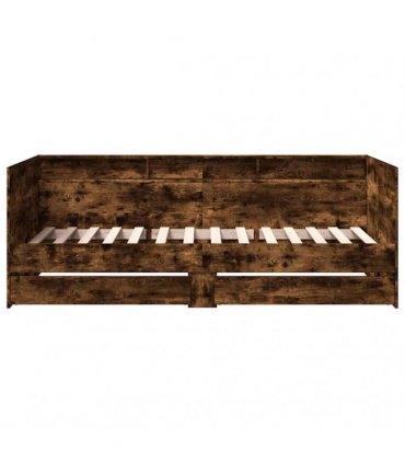 vidaXL Daybed with Drawers without Mattress Smoked Oak 90x200 cm