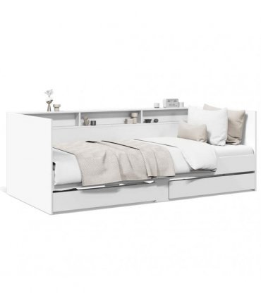 vidaXL Daybed with Drawers without Mattress White 90x190 cm
