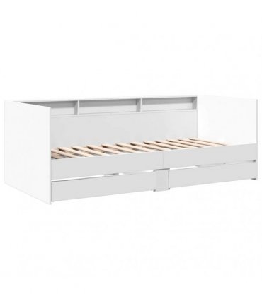 vidaXL Daybed with Drawers without Mattress White 90x190 cm