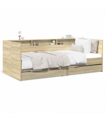 vidaXL Daybed with Drawers without Mattress Sonoma Oak 90x190 cm