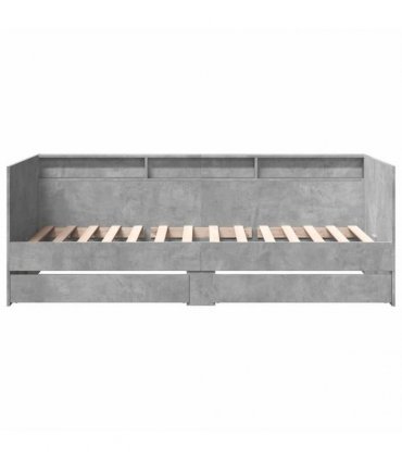 vidaXL Daybed with Drawers without Mattress Concrete Grey 90x190 cm