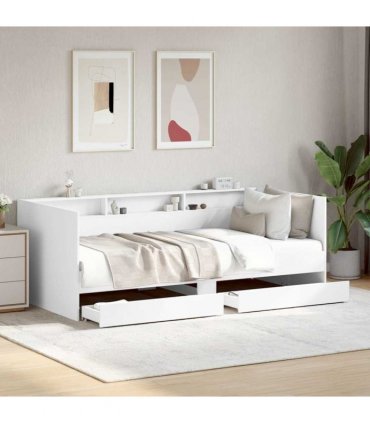 vidaXL Daybed with Drawers without Mattress White 75x190 cm