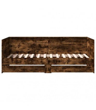vidaXL Daybed with Drawers without Mattress Smoked Oak 75x190 cm
