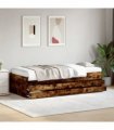 vidaXL Daybed with Drawers without Mattress Smoked Oak 100x200 cm