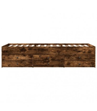 vidaXL Daybed with Drawers without Mattress Smoked Oak 100x200 cm