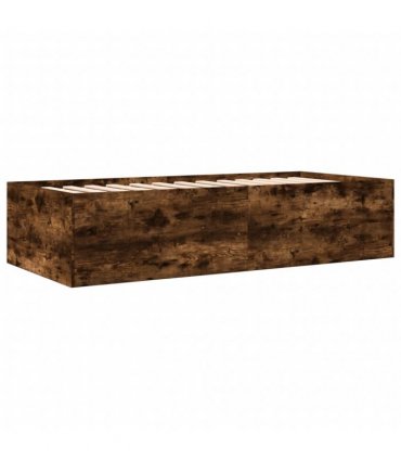 vidaXL Daybed with Drawers without Mattress Smoked Oak 100x200 cm