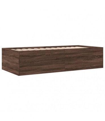 vidaXL Daybed with Drawers without Mattress Brown Oak 100x200 cm